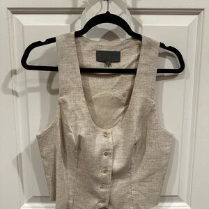 Anthropologie Sunday in Brooklyn Beige Button-Down Vest